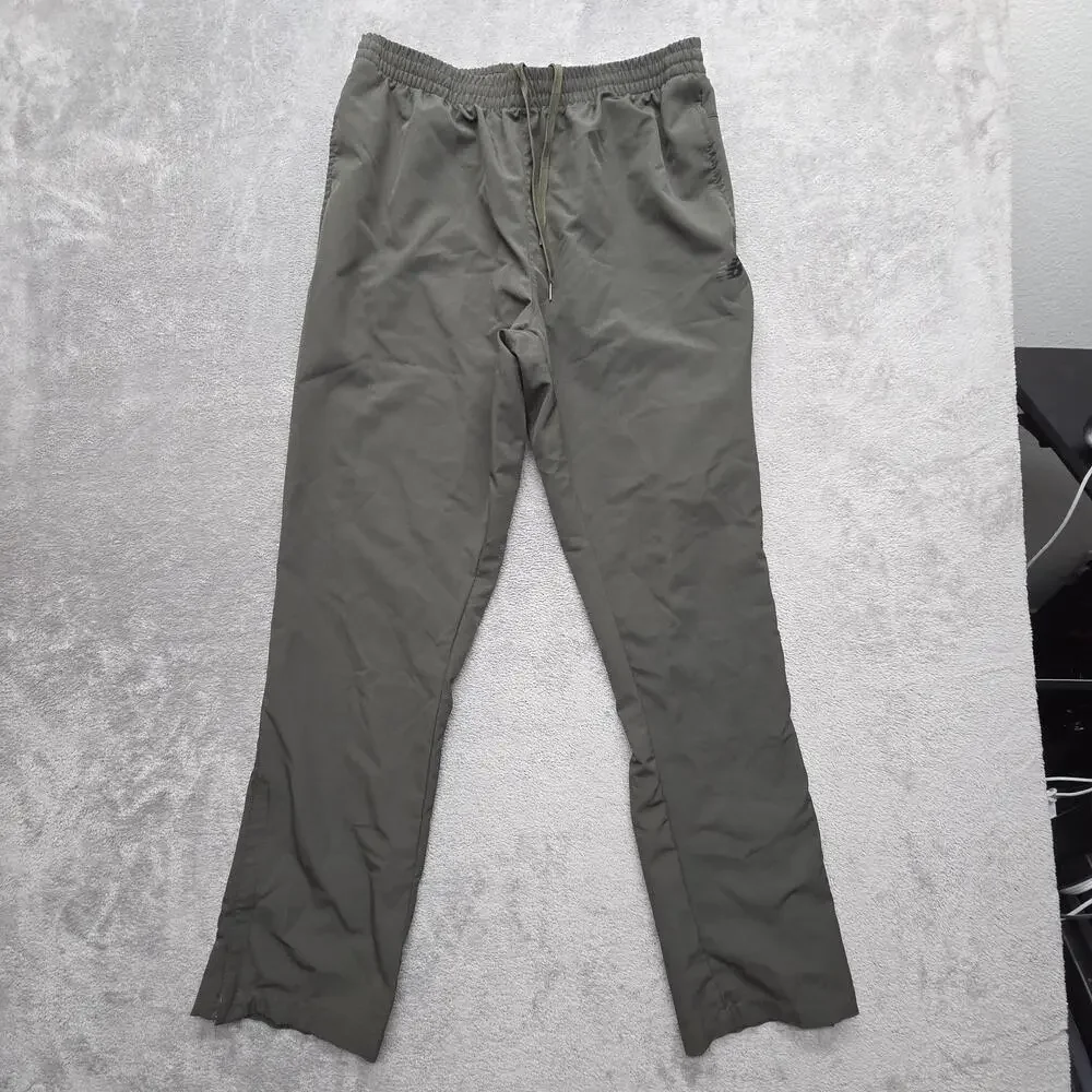 New Balance Pants Mens XL Green Track Tapered Slim Drawstring Zip Pockets